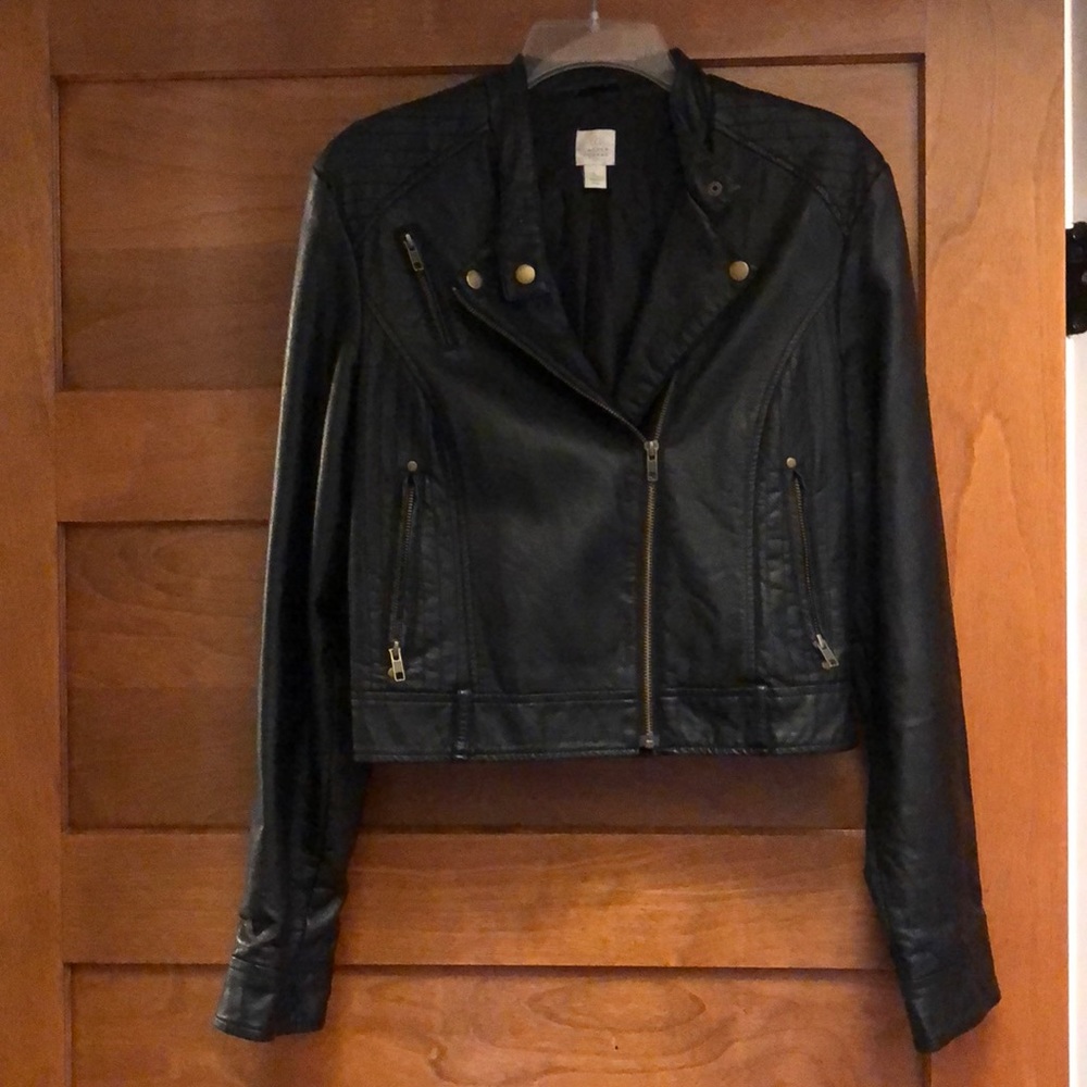 LC Lauren Conrad Faux-Leather Moto Jacket.  Size L